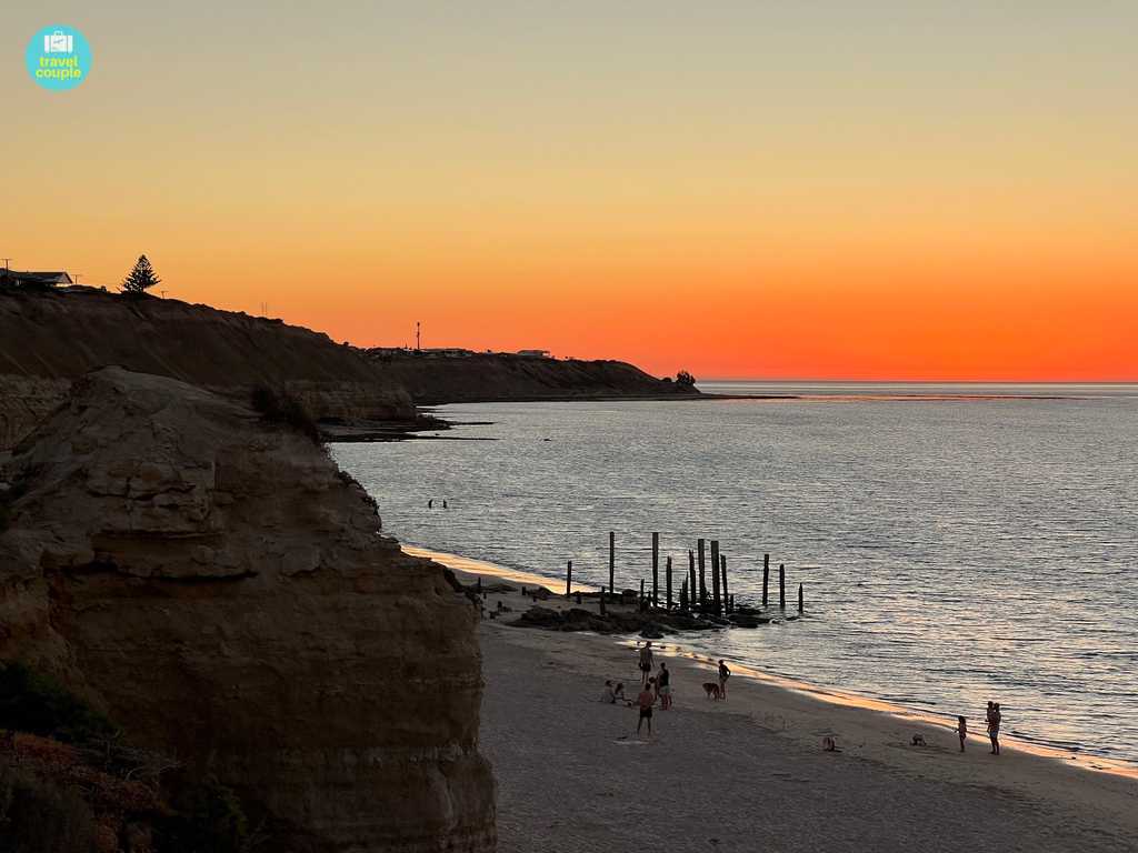 Sunset and the remnants of the old jetty